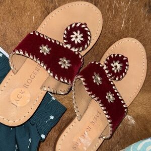 Jack Rogers girls Burgundy Sandals